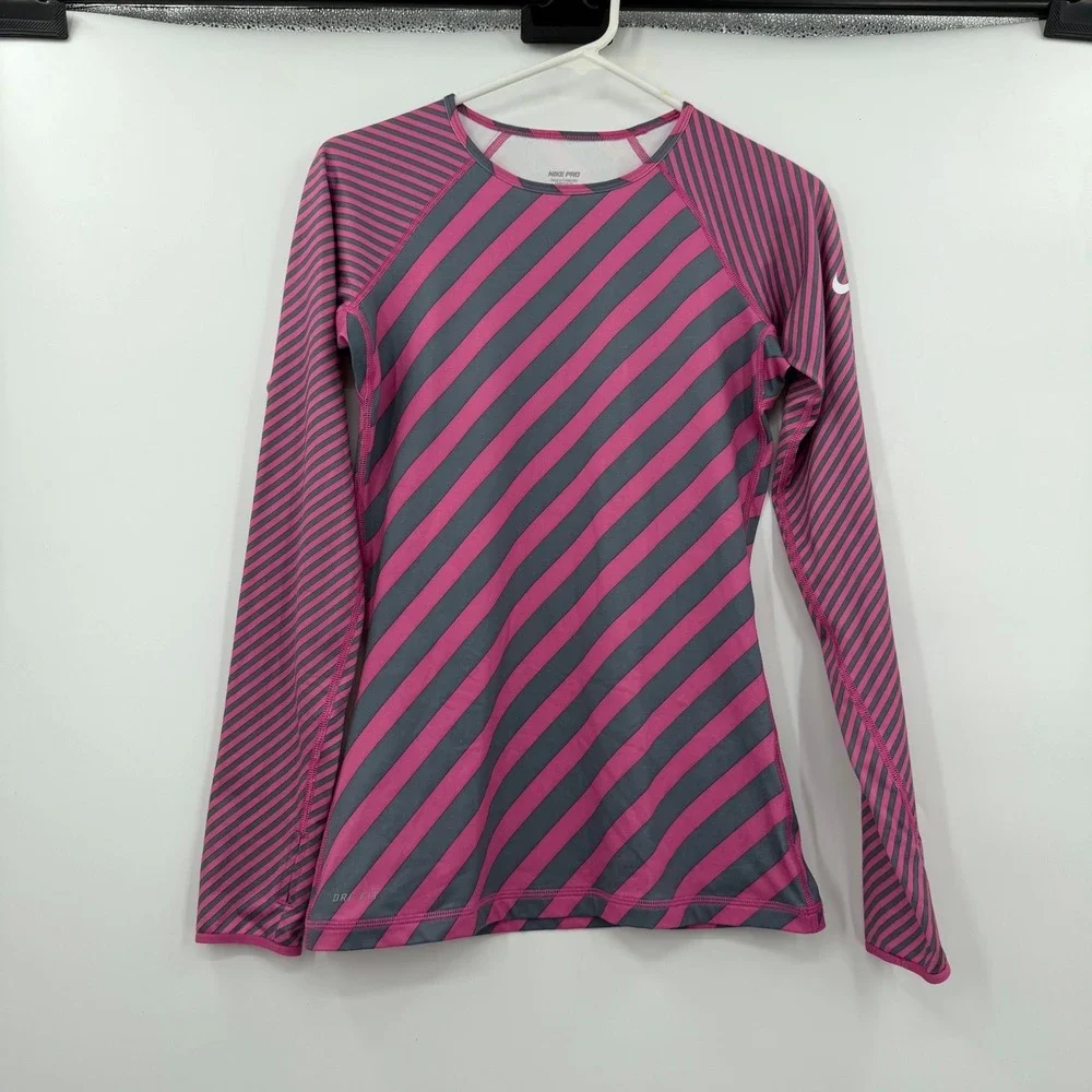 Nike pro striped long sleeve small